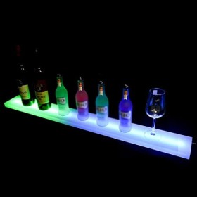 Présentoir De Bouteille De Vin Étagère Daffichage De Bouteille dalcool Éclairée par LED - avec Télécommande Lumière Colorée