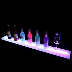 Présentoir De Bouteille De Vin Étagère Daffichage De Bouteille dalcool Éclairée par LED - avec Télécommande Lumière Colorée