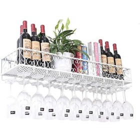 DOKERS Casier À Vin Suspendu Casier À Vin Mural Casier à vin Maison/Bar rétro Industriel Armoire à vin Murale avec étagères à