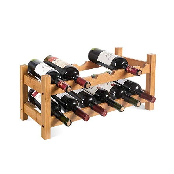 ANSNOW Casier À Verres À Vin Suspendu-Étagère 12 Bouteilles Casier À Vin Support À Vin Support À Bouteilles À 2Ux Présentoir 