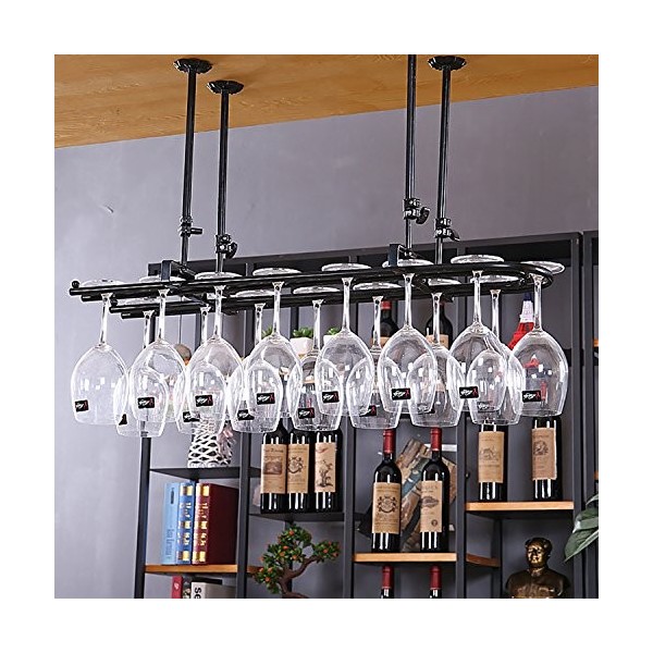 ANSNOW Porte-Gobelet À Vin Suspendu, Décoration Rétro, Casier À Vin, Support de Verre de Bar, Cadre de Gobelet/B/60 * 25Cm