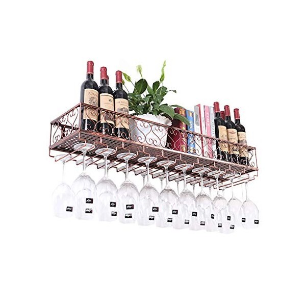 ANSNOW Cadre En Verre À Vin En Verre Casier À Vin Mural En Métal, Salle À Manger Et Salon, Présentoir À Vin, Étagère, Casier 