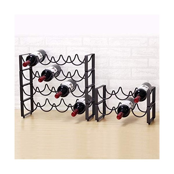 ELzEy Casier à vin sur Pied en Fer Artisanal, Support à vin Noir Simple pour Le Stockage du vin, Support à vin de Table pour 