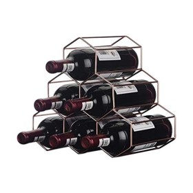 ELzEy Casier à vin en métal pour 6 Bouteilles Porte-Bouteille de vin en nid dabeille sur Pied Portable pour la décoration in