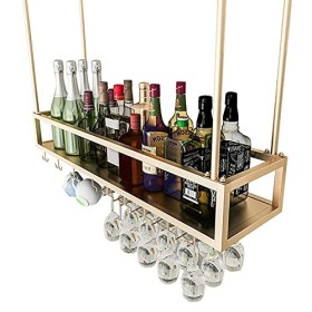 TZUFA Casier à vin de Plafond Porte-Verre à vin Suspendu Porte-Bouteille de vin Mural Étagère de Stockage de vin en métal Sup