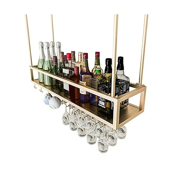 TZUFA Casier à vin de Plafond Porte-Verre à vin Suspendu Porte-Bouteille de vin Mural Étagère de Stockage de vin en métal Sup