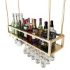 TZUFA Casier à vin de Plafond Porte-Verre à vin Suspendu Porte-Bouteille de vin Mural Étagère de Stockage de vin en métal Sup