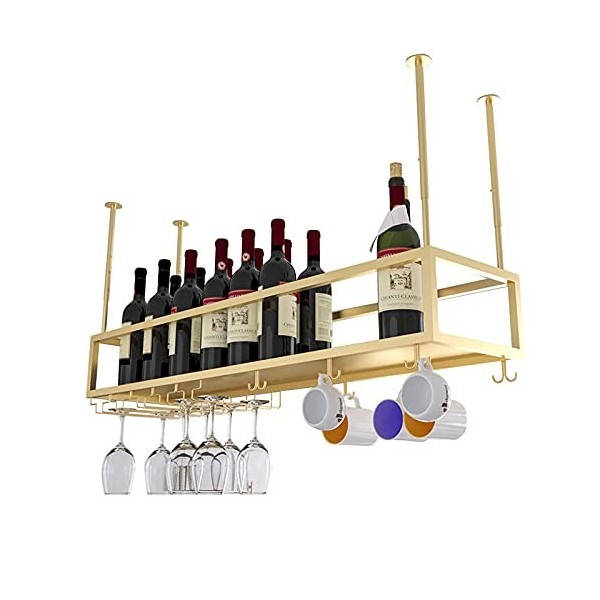 TZUFA Casier à vin Suspendu, Porte-Bouteille de vin au Plafond en métal, Support de Stockage de vin daffichage Moderne avec 