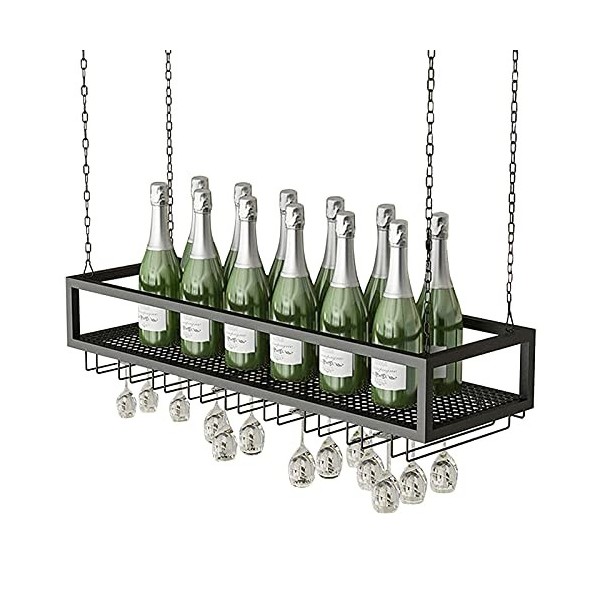 TZUFA Casier à vin Suspendu Porte-Vin en Chaîne de Fer, Organisateur de Stockage de Vin en Métal pour Bar de Cuisine à Domici