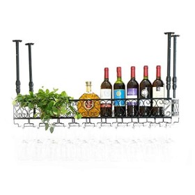 ATHUAH Casier à vin, bar, restaurant, suspendu, casier à verres à vin, étagère de rangement en fer métallique, gobelets à vin