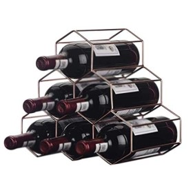 CULPRT Rack de Vin de Style Européen, Grille de Vin Créative, Casier À Vin Ménagers, Acier Inoxydable, Décoration de La Maiso