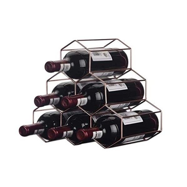 CULPRT Rack de Vin de Style Européen, Grille de Vin Créative, Casier À Vin Ménagers, Acier Inoxydable, Décoration de La Maiso