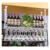 MObyat Casier à vin suspendu au plafond avec support en verre, étagère de bar, support de verre à vin suspendu à lenvers, po