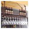 MObyat Casier à vin suspendu au plafond avec support en verre, étagère de bar, support de verre à vin suspendu à lenvers, po