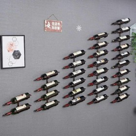 PIKETU Casier à vin, Cadre en Verre de vin en Verre, présentoir Mural Multifonctionnel en métal, Support de décoration Murale