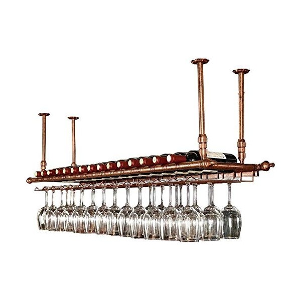 ANSNOW Casier À Vin Casier À Vin de Plafond | Porte-Verre À Vin Suspendu | Porte-Bouteille de Vin Vintage | Porte-Vin Mural R