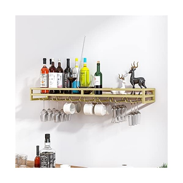 Générique Casier à vin Mural - casier à Bouteilles de vin Suspendu, Support de Verre à vin à lenvers, étagères de Rangement 