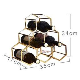 Casier à vin sur pied, casier à vin géométrique en métal, support à vin pour 6 bouteilles pour le stockage du vin, petit casi