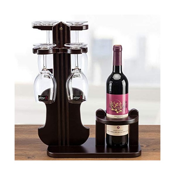 ELzEy Casier à vin sur Pied en MDF, Support à vin créatif pour Guitare, Support de Verre à vin Suspendu, Support de Bar, prés
