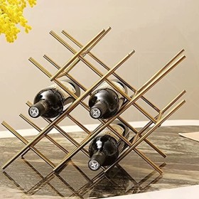 ELzEy Casier à vin Casier à vin géométrique sur Pied de Style européen adapté aux décorations Douces de la Maison, Salon TV d