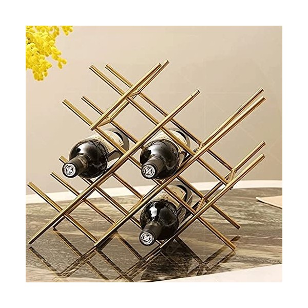 ELzEy Casier à vin Casier à vin géométrique sur Pied de Style européen adapté aux décorations Douces de la Maison, Salon TV d