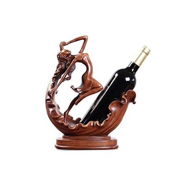 Casier à vin sur pied danseur, casier à vin en résine, meilleur porte-bouteille de vin, accessoires de support à vin de déess
