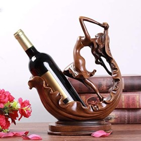 Casier à vin sur pied danseur, casier à vin en résine, meilleur porte-bouteille de vin, accessoires de support à vin de déess