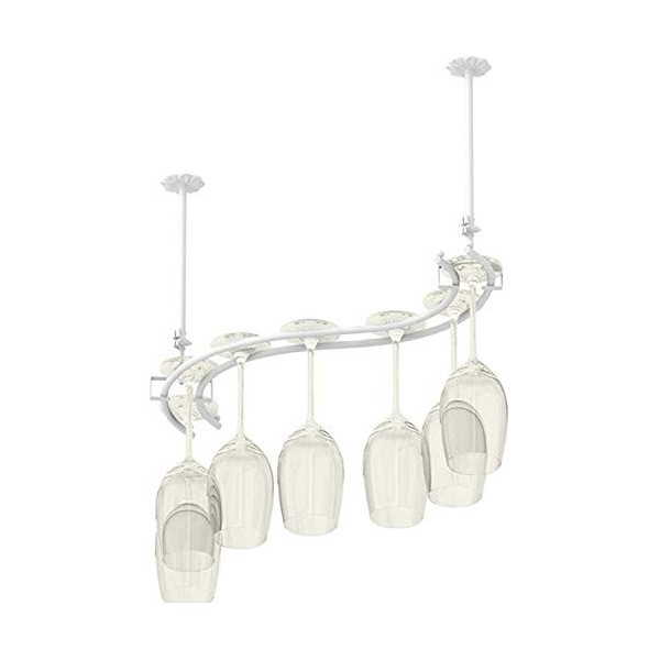 Casier à vin suspendu avec support en verre et étagère, support de verre à vin de bar, casier à vin à lenvers, style simple,