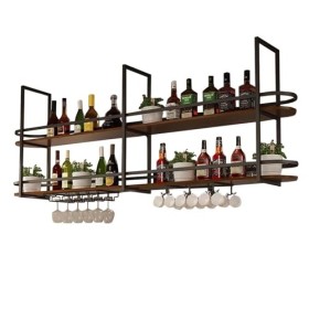 UDaca Casier à vin monté au plafond Porte-verre à vin suspendu à lenvers pour bar Porte-vin domestique Porte-verres à pied P