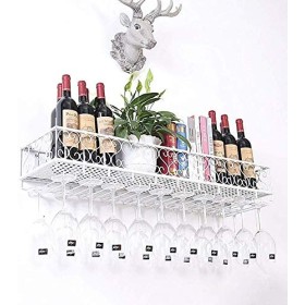 SARUEL Casier À Vin Mural Européen À Pieds Hauts, Rangement De Décorations De Casier À Vin Suspendu Créatif À lenvers/Blanc/
