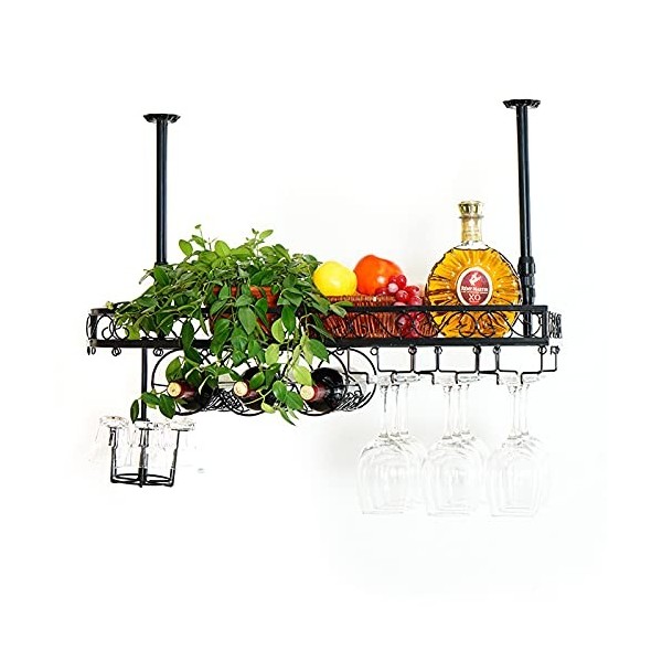 Casier à vin Vintage Style Industriel Bar décoration Fer casier à vin créatif Refroidisseur de vin casier à Verre à vin Suspe