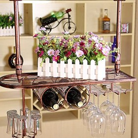 Casier à vin Casier à vin Suspendu créatif, Cintre en Verre à vin en Fer, Support à vin à lenvers, étagère de Stockage de vi