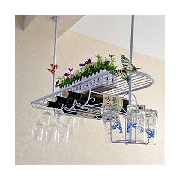 Casier à vin Casier à vin Suspendu créatif, Cintre en Verre à vin en Fer, Support à vin à lenvers, étagère de Stockage de vi