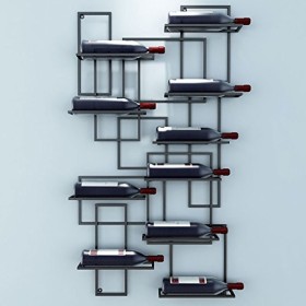 ANSNOW Casier À Vin Simple Et Moderne, Présentoir Mural pour Casier À Vin de Salon, Suspension de Casier À Vin Mural/Noir