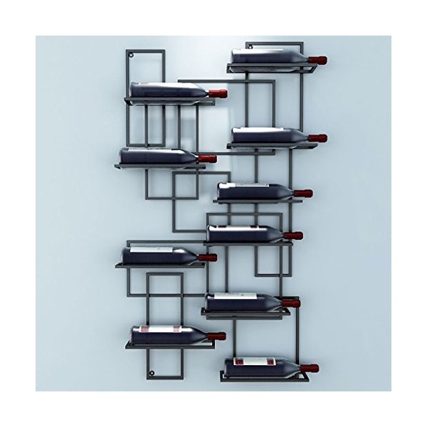 ANSNOW Casier À Vin Simple Et Moderne, Présentoir Mural pour Casier À Vin de Salon, Suspension de Casier À Vin Mural/Noir