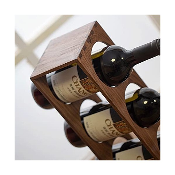 ELzEy Casier à vin sur Pied en Bois Massif, Petit casier à vin Domestique en Bois dAmérique du Nord, adapté à lameublement 