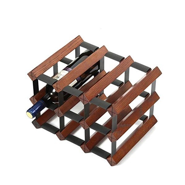 Casier à vin Casier à vin sur pied en chêne, armoire à vin de comptoir, support de rangement pour bouteilles de vin, support 