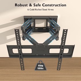 BONTEC Support Mural TV Orientable et Inclinable pour Téléviseur LED/LCD/Incurvée de 23-70 Pouces, Support TV Mouvement Compl