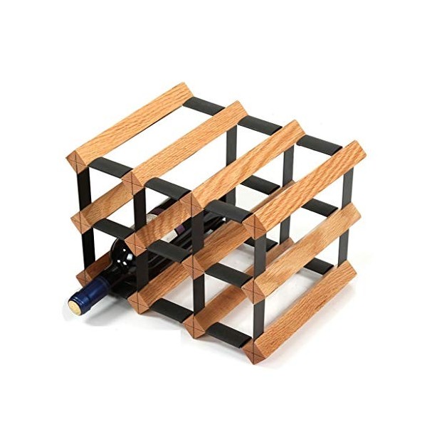 Casier à vin Casier à vin sur pied en chêne, armoire à vin de comptoir, support de rangement pour bouteilles de vin, support 