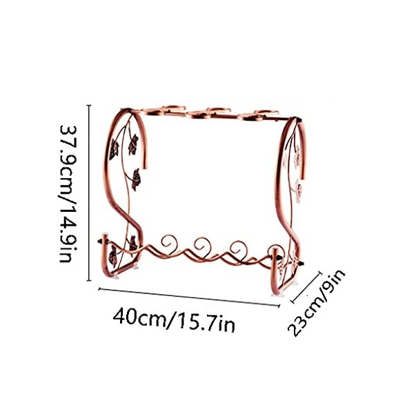 ELzEy Casier à vin sur Pied en Fer forgé - Ornements créatifs - Verre à vin à lenvers - Étagère à vin - Décorations pour la 