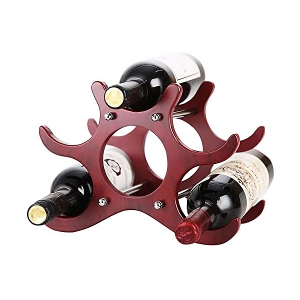 casier à vin Casier à Liqueur Rouge en Bois Casier à Vin de Raisin Créatif Décoration Mode Décoration de la Maison Mettre Plu