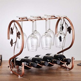 Casier à vin sur pied européen rétro en fer, gobelet à raisin, casier à vin, comptoir de rangement pour bouteilles de vin, po