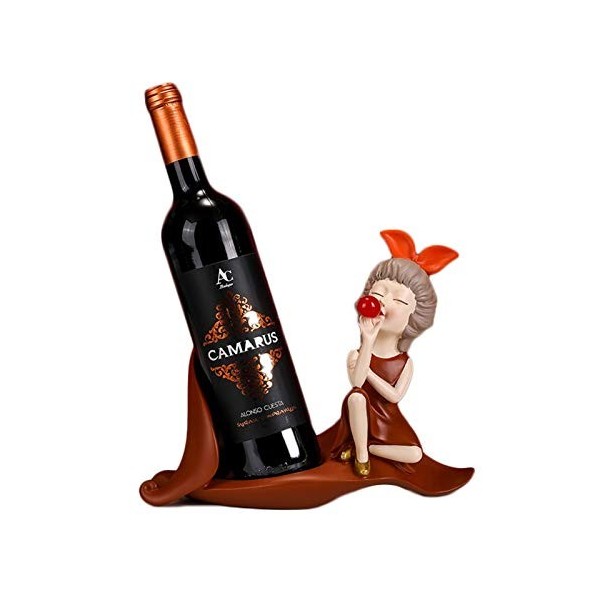 Casier à vin sur pied Personnalité créative Fille Casier à vin Moderne Simple Résine Casier à vin pour pendaison de crémaillè