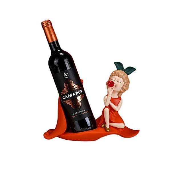 Casier à vin sur pied Personnalité créative Fille Casier à vin Moderne Simple Résine Casier à vin pour pendaison de crémaillè