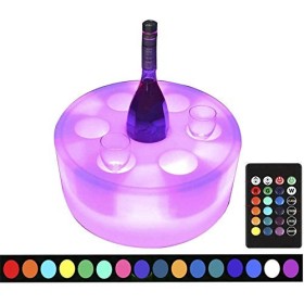 ELzEy Plateau à vin Rond à LED RVB coloré Changeable, étagère à vin Lumineuse, présentoir pour bière, vin Rouge, cidre, Bar d