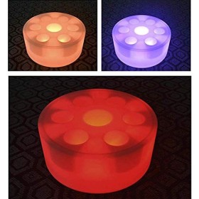 ELzEy Plateau à vin Rond à LED RVB coloré Changeable, étagère à vin Lumineuse, présentoir pour bière, vin Rouge, cidre, Bar d