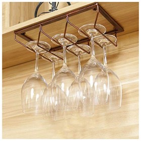 Support Suspendu En Verre À Vin En Fer Européen, Casier À Vin En Métal Monté Suspendu En Bronze Et Étagère Porte-Gobelet Pour