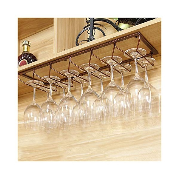 Support Suspendu En Verre À Vin En Fer Européen, Casier À Vin En Métal Monté Suspendu En Bronze Et Étagère Porte-Gobelet Pour