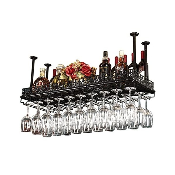 TZUFA Casier à vin Suspendu à la Maison, casier à vin au Plafond, Porte-Bouteille de vin Vintage, Porte-vin Mural Rustique, V