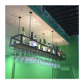 UNbit Casier à vin Mural Étagère à vin Casier à vin Suspendu à Hauteur réglable, Porte-Bouteille de vin avec Verres à Pied, é